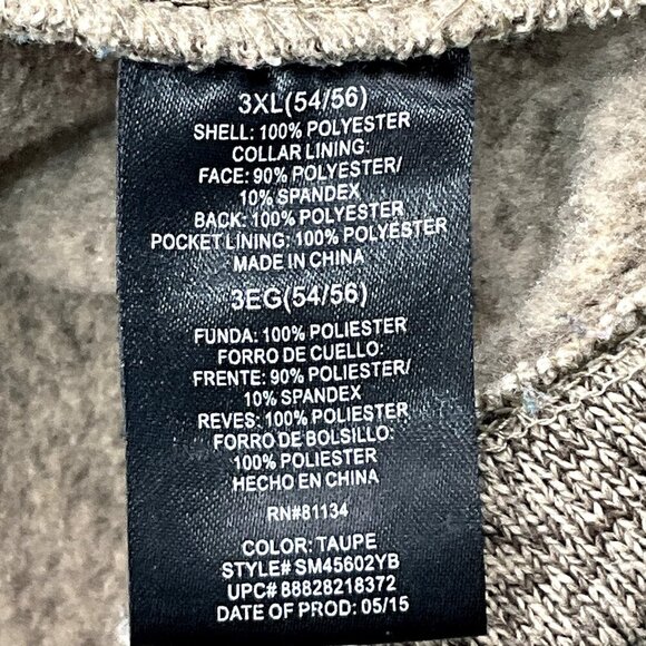 Swiss Tech Men's Sweater Size 3XL Beige 1/4 Zip Pullover Long Sleeve Zip Pocket - Picture 14 of 15